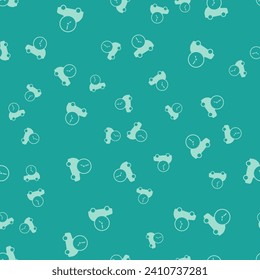 Green Electric car and electrical cable plug charging icon isolated seamless pattern on green background. Renewable eco technologies.  Vector