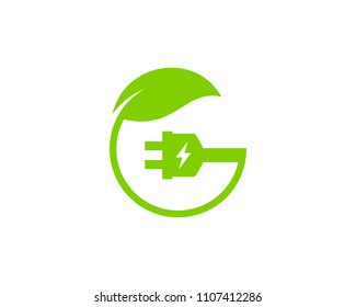 Green Electric Icon Logo Design Element