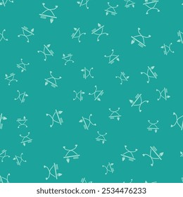Green Electric iron and ironing board icon isolated seamless pattern on green background. Steam iron.  Vector
