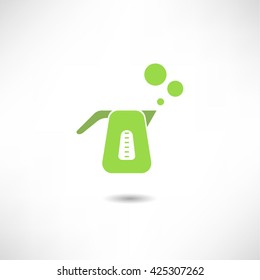 Green electric kettle icon