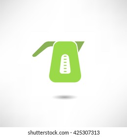 Green electric kettle icon