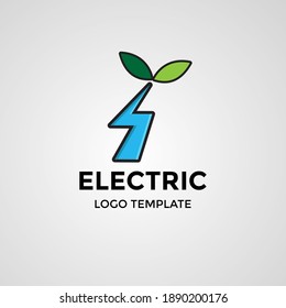 Green Electric logo design. It is suitable for companies in the fields of electricity, electric service, electric cars.