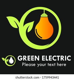Green electric logo template illustration. suitable for nature, app, electric, branding, mark, symbol, ecology,website, network, factory, technology, etc