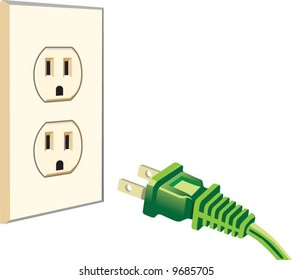 green electric plug