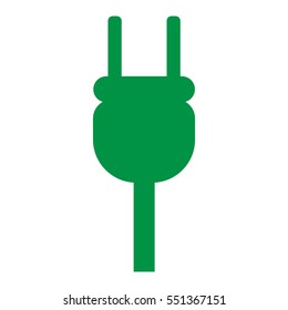 Green electric plug icon. Vector eps 10.