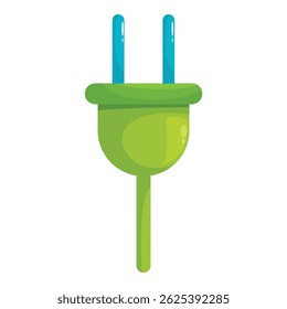 Enchufe eléctrico verde que representa fuentes de energía renovables y una vida sostenible