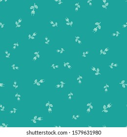 Green Electric saving plug in leaf icon isolated seamless pattern on green background. Save energy electricity icon. Environmental protection icon. Bio energy.  Vector Illustration