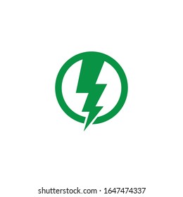  Green electric Vector lightning icon logo and symbols