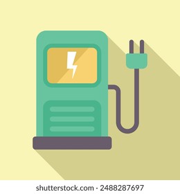 Green electric vehicle charging station providing sustainable energy for eco friendly transportation