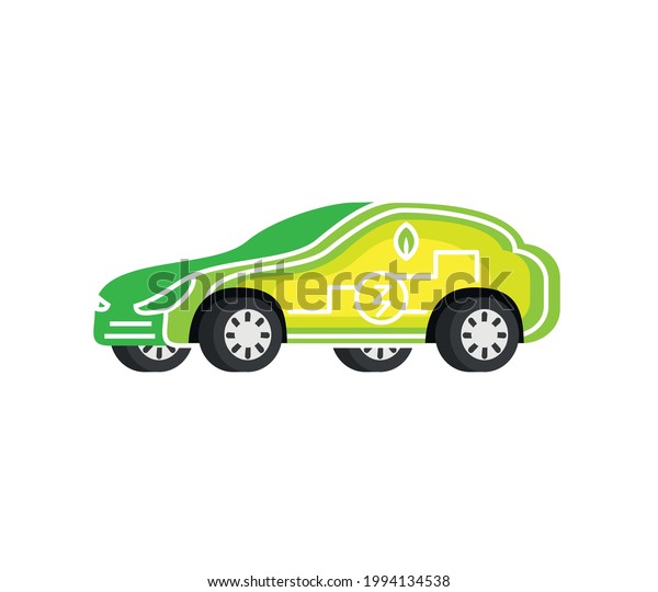 green electric vehicle\
model isolated