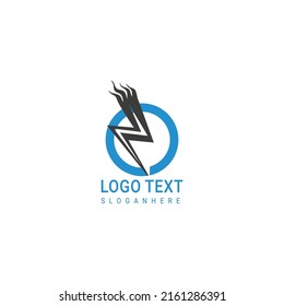 Green electrical energy logo, power green leaf green energy Vector Illustration electrical circle with green leaf energy logo Energy Collection Leaf. Lighting bolt power logo