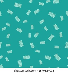 Green Electrical outlet icon isolated seamless pattern on green background. Power socket. Rosette symbol.  Vector Illustration
