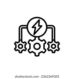 Ilustración de vectores de iconos de contorno eléctrico verde 