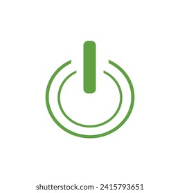 Green electricity switch on white background