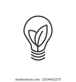 Green Electricity thin liner icon vector.