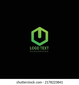 green electronic technology letter logo design vector