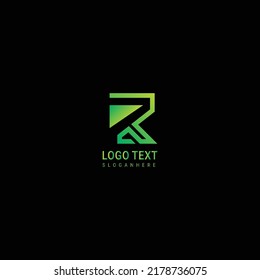 green electronic technology letter logo design vector