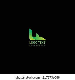 green electronic technology letter logo design vector