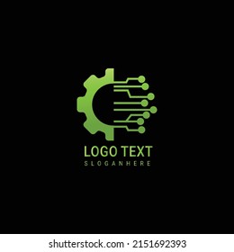  vector de diseño de logotipo de tecnología electrónica verde