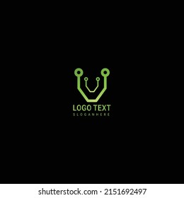  vector de diseño de logotipo de tecnología electrónica verde
