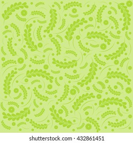 Green Elegance floral pattern. Beautiful flowers vector illustration.