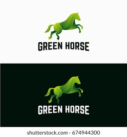 Green Elegance Horse Logo template designs vector illustration