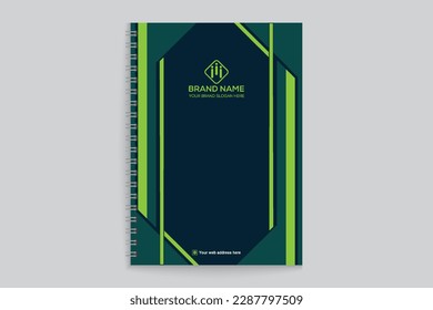 green elegant corporate notebook cover design