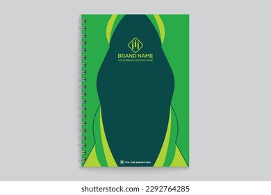 green elegant corporate notebook cover design