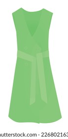 Green elegant evening dress, vector