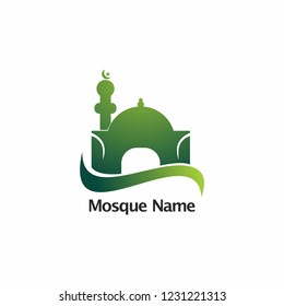green elegant mosque logo