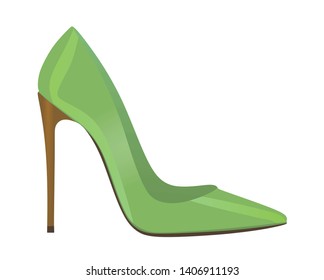 Green  elegant shoe. vector illustration