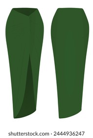 Green elegant skirt. vector illustration