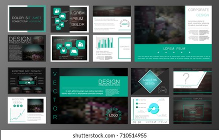 Green elements for infographics on a white and grey background. Presentation templates. Easy to use in presentation, flyer, banner or web. Vector illustration. EPS 10.