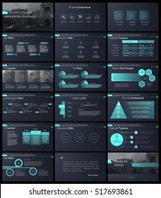 Green elements of infographics for presentations templates. Leaflet, Annual report, book cover design. Brochure, layout, Flyer layout template design. Vector Illustration.