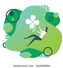 green elements lucky icon vector