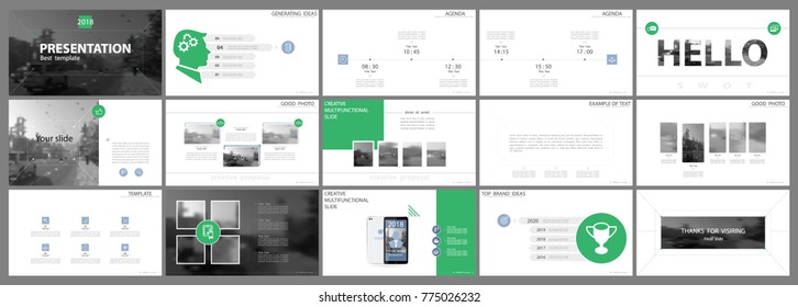 
Green, elements of presentation templates, white background. Slide set.Region infographic. Business presentations, corporate reporting, marketing, advertising, annual report, leaflets, font banners
