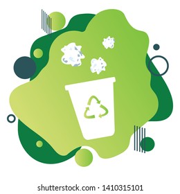 green elements recycle bin icon vector