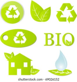 green elements with tags