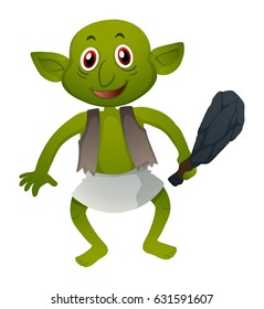 Elfo verde con ilustración de martillo