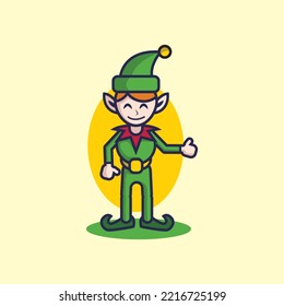 The Green Elf Mascot Who Smiles And Looks Cute