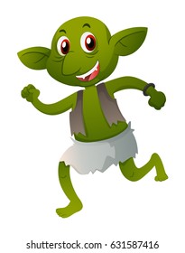 Elfo verde en ilustración de ropa antigua