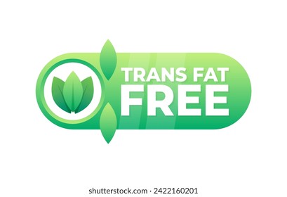 Green emblem depicting a leaf, denoting the absence of trans fats in food products