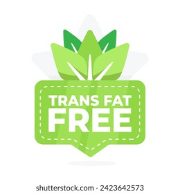 Green emblem depicting a leaf, denoting the absence of trans fats in food products