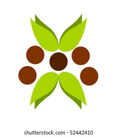 Green emblem, graphic logo design of nature