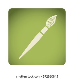 green emblem paint brush icon, vector illustraction design