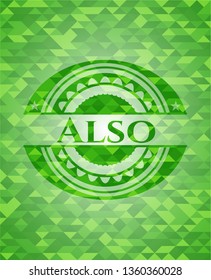 Also green emblem with triangle mosaic background