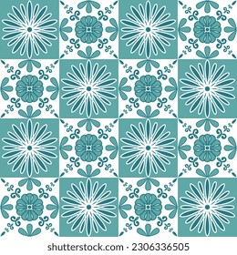Green emerald ceramic tile mosaic square shape moroccan arabic illustration