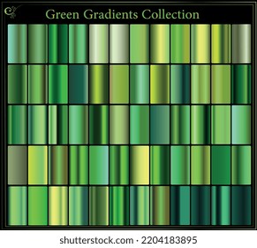 Green emerald chrome gradient set,pattern,template.Nature,grass colors for design.