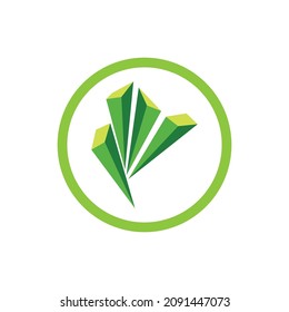 green emerald diamond logo vector icon illustration