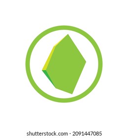 ilustración de icono del logotipo del diamante verde esmeralda